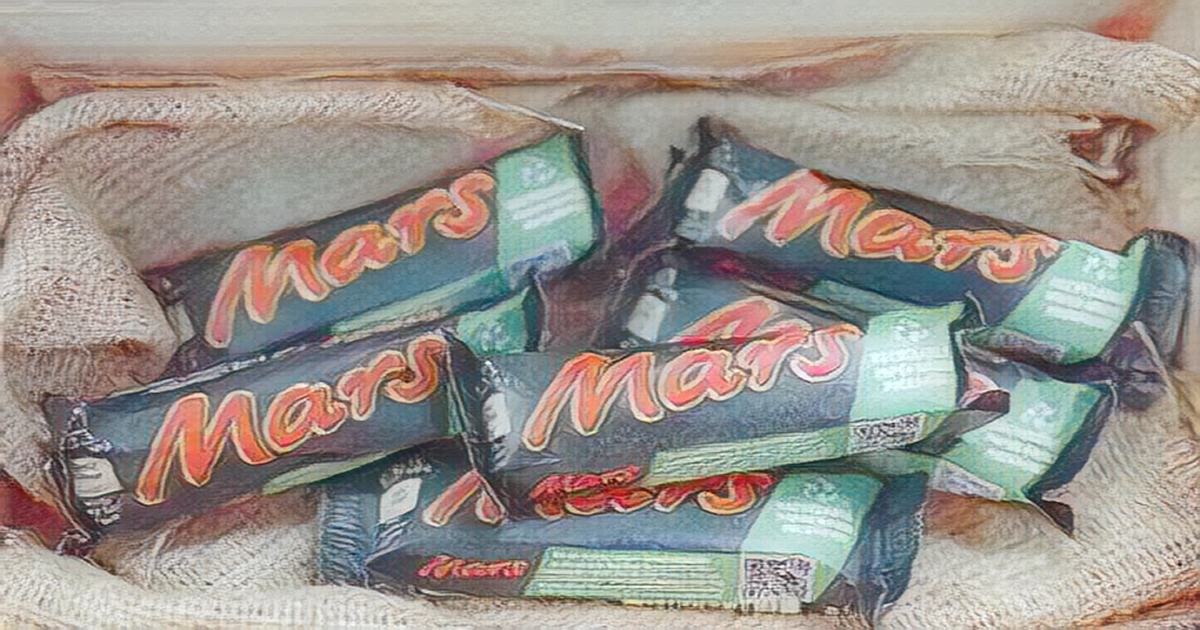 Mars bars are turning green with plastic wrapping
