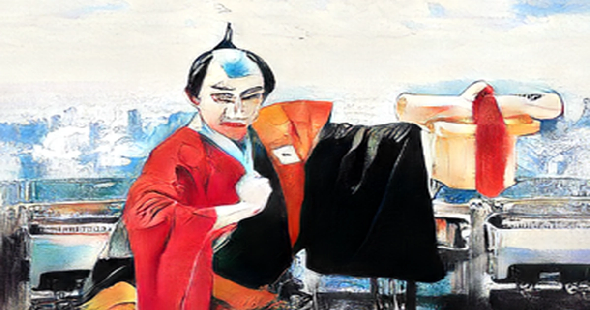 Kabuki actor Ichikawa Ebizo performs nirami at Tokyo Skytree