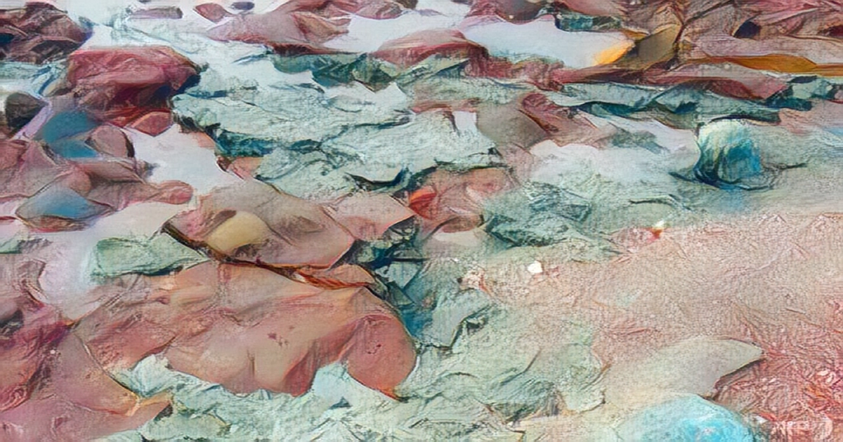 Rocks formed from plastic trash floating in the ocean off Brazil